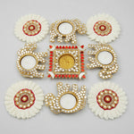 Ivory Blossom Royal Diya Rangoli Set
