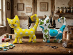 Two handmade fabric cat toy examples; sold individually