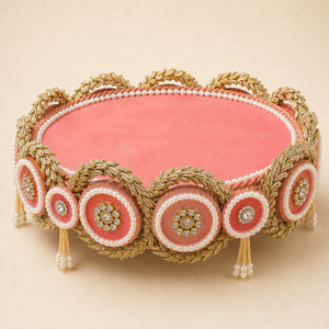 Handmade Pink God Idol Aasan/Singhasan/Chowki | 6, 8, 10 Inch