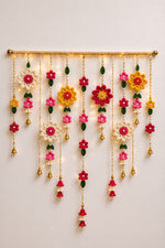 Handmade Floral Hanging Backdrop – 11-String Pipe Cleaner Festive Décor Set