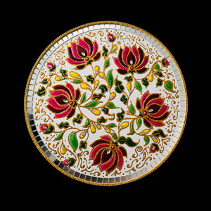 Royal Lotus Meenakari Wall Art – Traditional Indian Decorative Piece