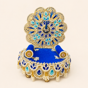 Royal Blue Peacock Singhasan SC-7-8 – product view on neutral background
