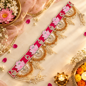 Pink Lotus Pearl Bandhanwar Toran