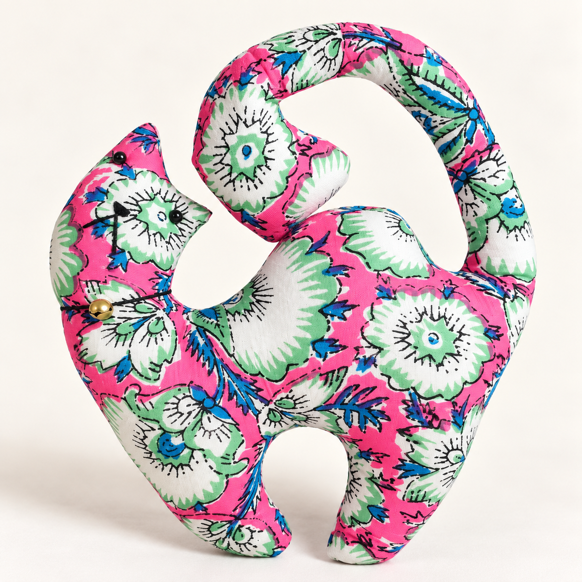 Handmade eco-friendly two-leg modeling cat fabric toy