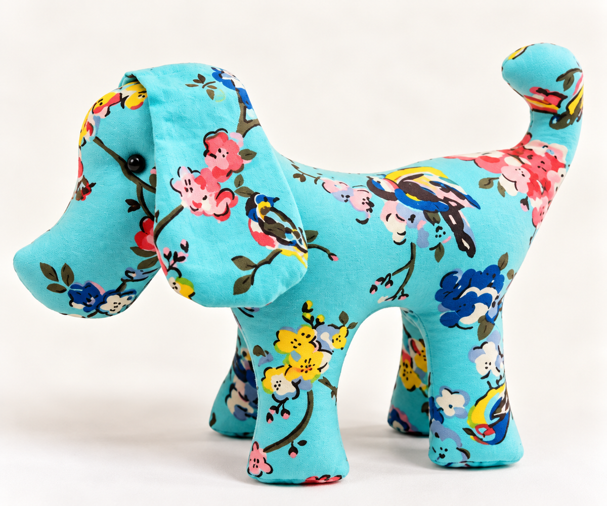 Handmade eco-friendly floral fabric dog toy