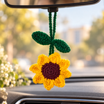 Handmade Crochet Sunflower Hanging Charm