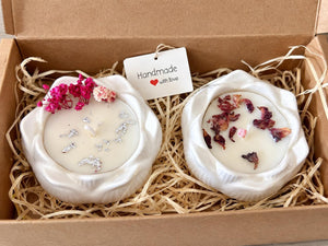 Eco Resin Floral Candle Hamper-set of 2