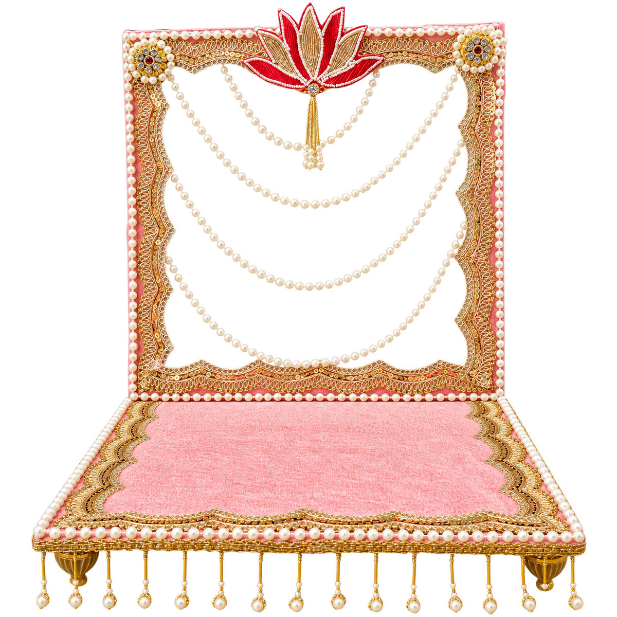 Blush Pink Lotus Singhasan – product view