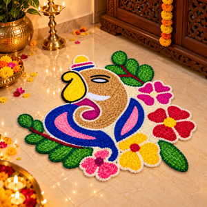 Ganpati Woven Rangoli Mat