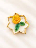 Yellow Rose Urli Candle – Handcrafted Floral Scented Candle | 2.5 Inch