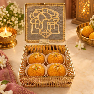 Golden Multipurpose Festive Gift Box for Sweets, Candles & Dry Fruits – 250g