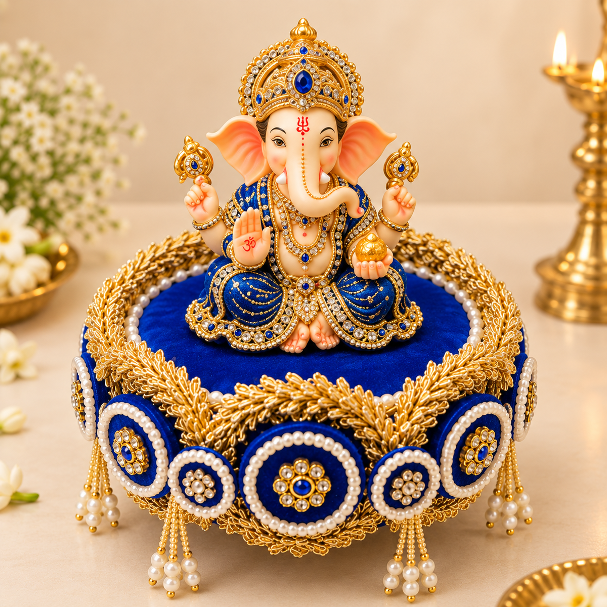 Handmade Pink God Idol Aasan/Singhasan/Chowki | 6, 8, 10 Inch