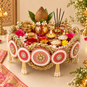Handmade Pink God Idol Aasan/Singhasan/Chowki | 6, 8, 10 Inch