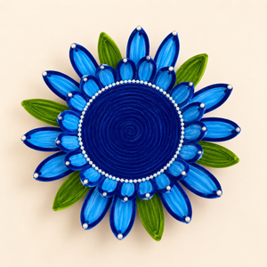 Handmade Lotus Pooja Aasan, Chowki for Ganpati, Krishna or Other Idols – 12 Inch | Pipe Cleaner & MDF