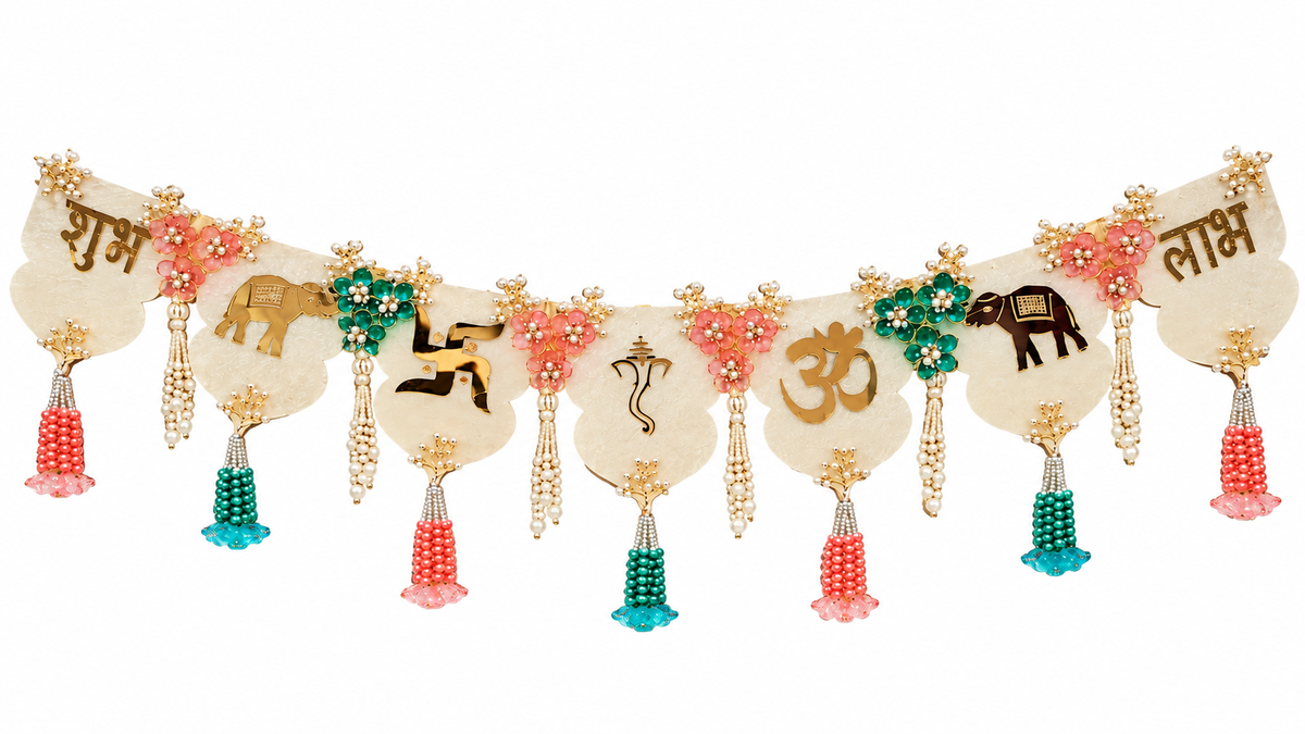 Handcrafted Shubh Labh Elephant & Om Bandhanwar Toran