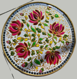 Royal Lotus Meenakari Wall Art – Traditional Indian Decorative Piece