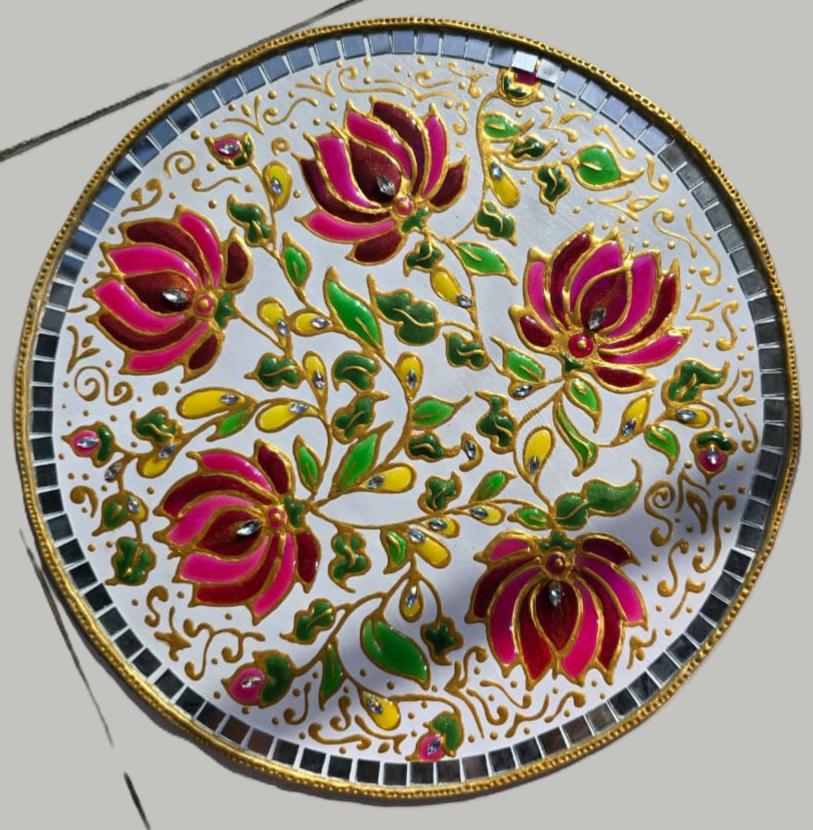 Royal Lotus Meenakari Wall Art – Traditional Indian Decorative Piece