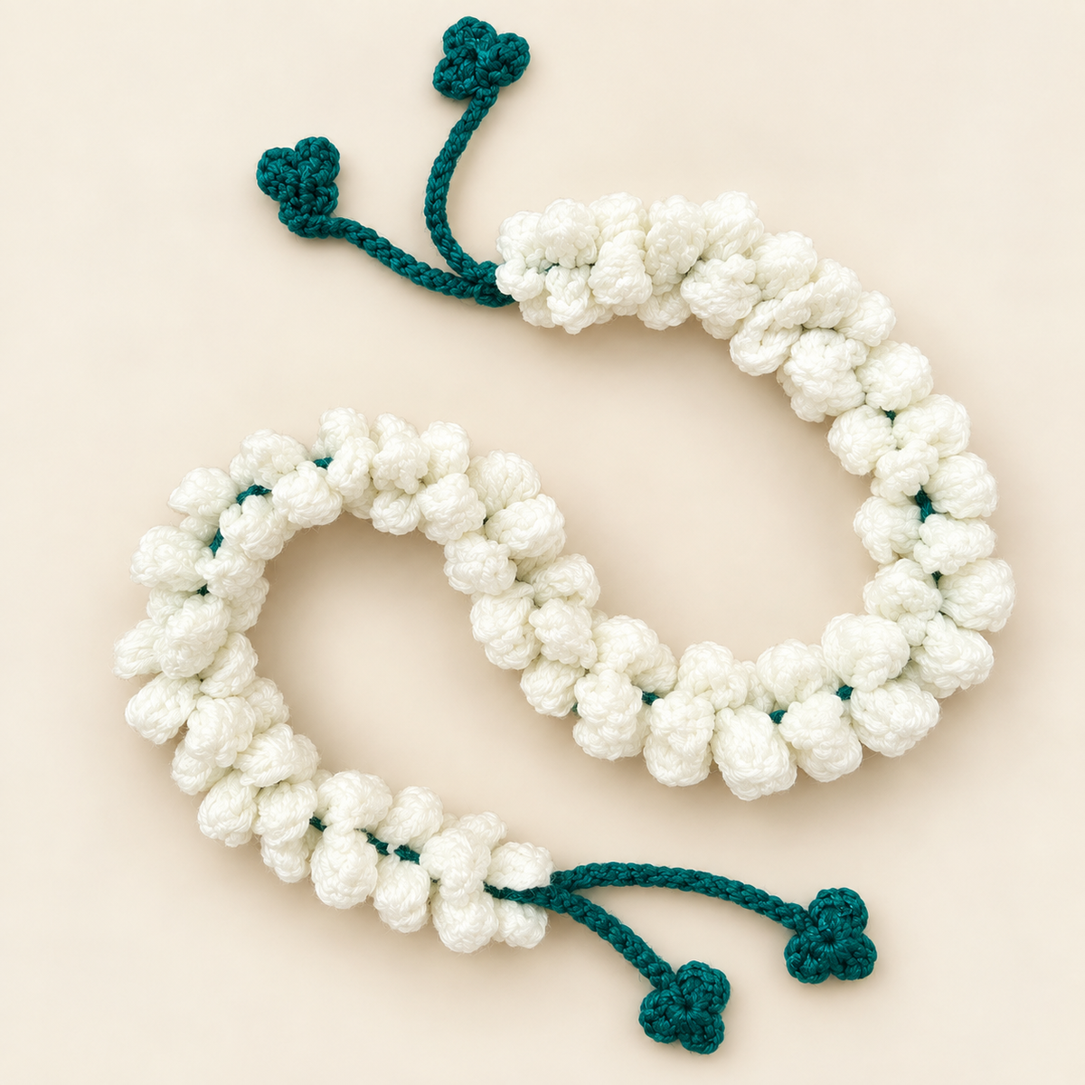 Handmade Crochet Mogra Garland/ Gazra