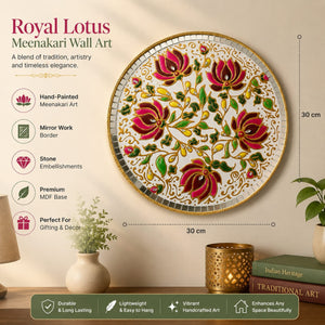 Royal Lotus Meenakari Wall Art – Traditional Indian Decorative Piece