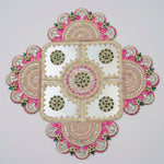 Royal Pink Mirrorwork Rangoli Décor