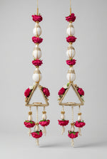 Royal Pink Floral Triangle Door Hangings – Pair