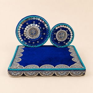 Royal Mirror Work Singhasan for God Idol – Pearl Embellished Handcrafted Pooja Throne | 8, 10, 12 Inch