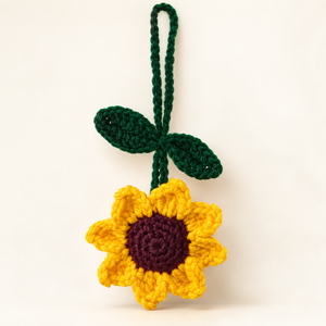 Handmade Crochet Sunflower Hanging Charm