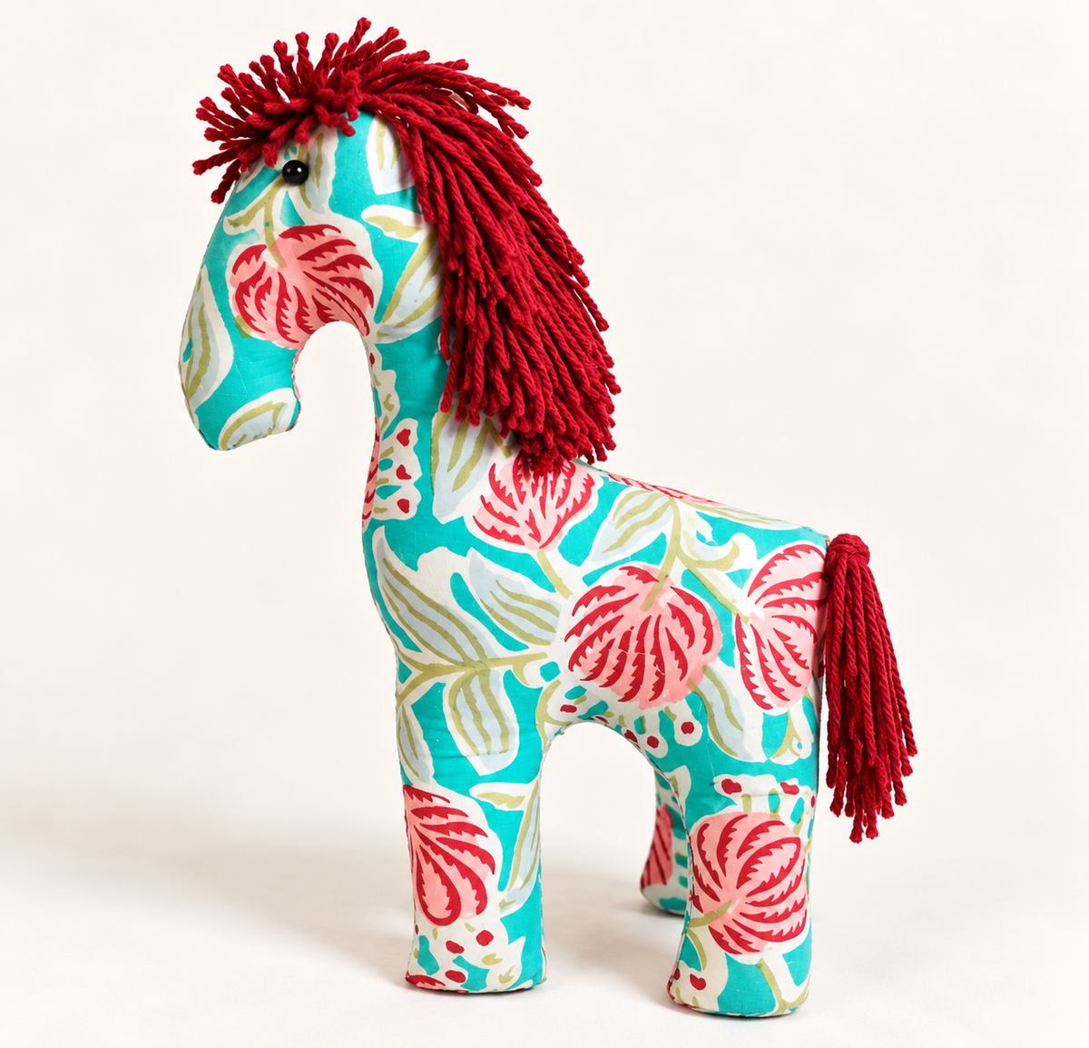 Handmade eco-friendly floral fabric horse toy
