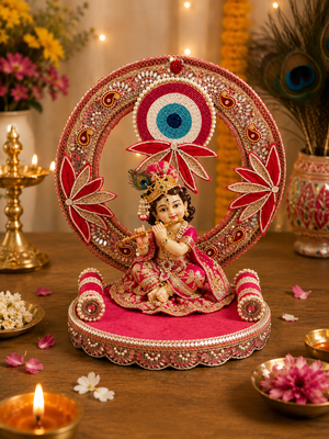 Handmade Krishna Singhasan Pooja Aasan 12 Inch