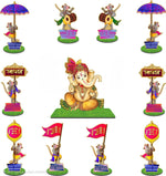 Ganpati Bappa Welcome Decoration Set – 11-Piece Festive MDF Décor Set