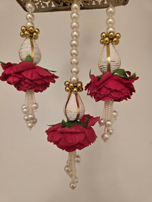 Royal Pink Floral Triangle Door Hangings – Pair