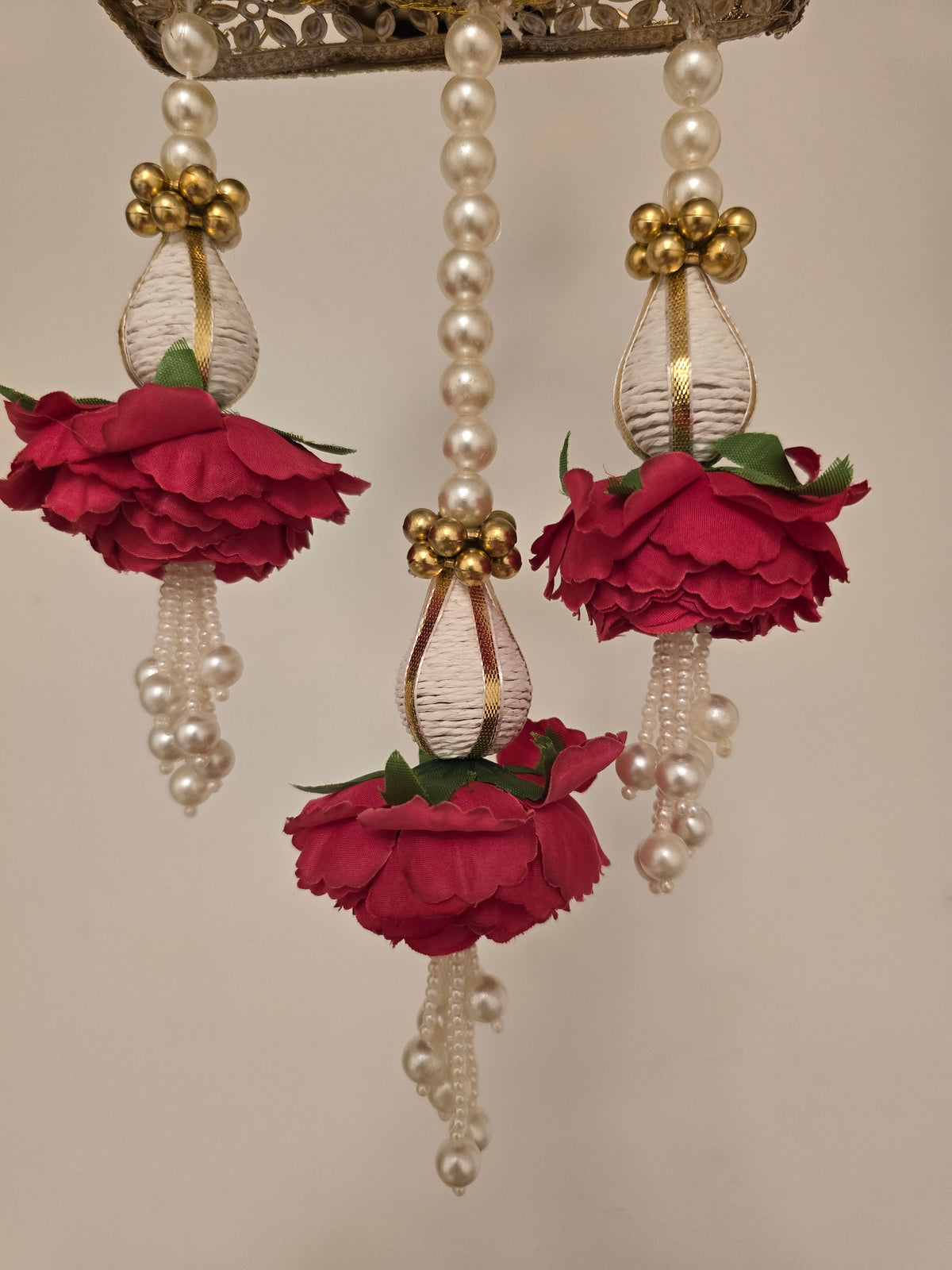 Royal Pink Floral Triangle Door Hangings – Pair