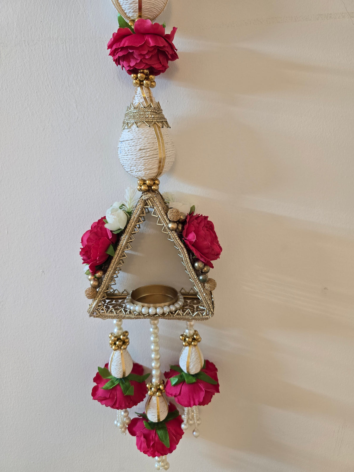Royal Pink Floral Triangle Door Hangings – Pair