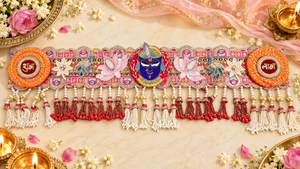 Handmade Shubh Labh Shrinathji Bandhanwar Toran with Pearls
